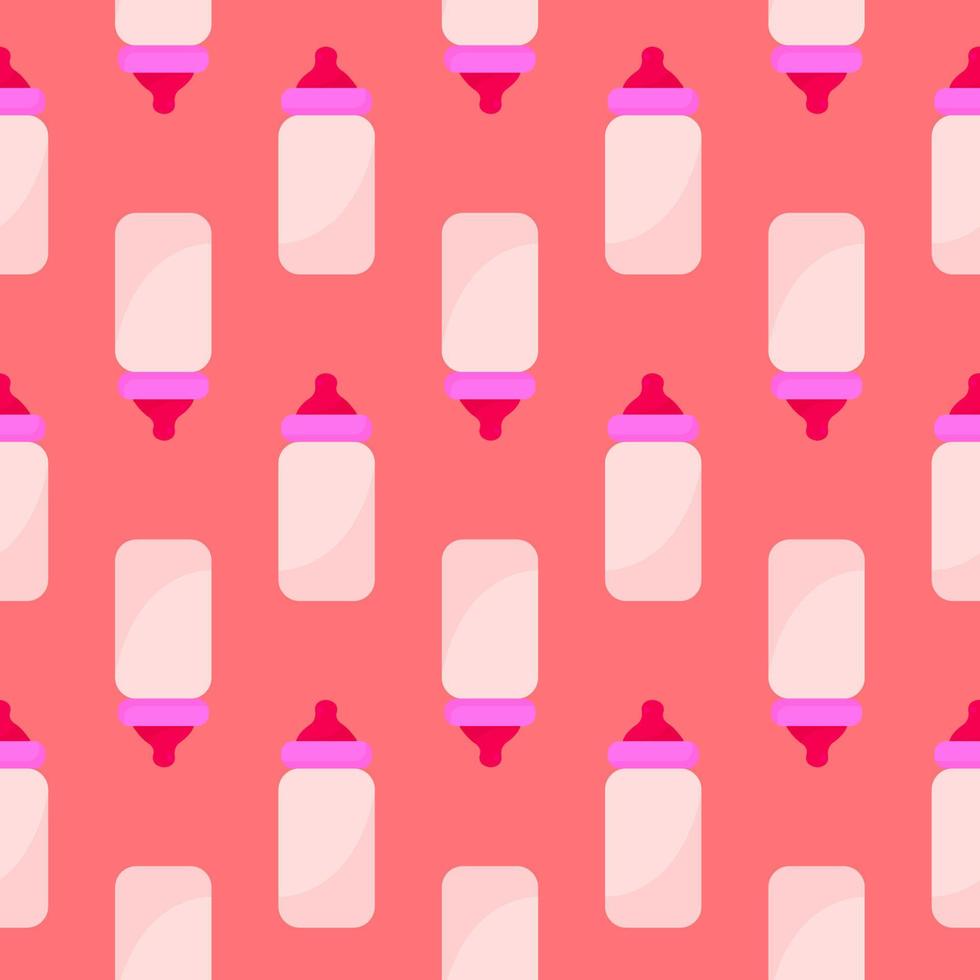 Bottle of milk pattern, illustration, vector on white background.