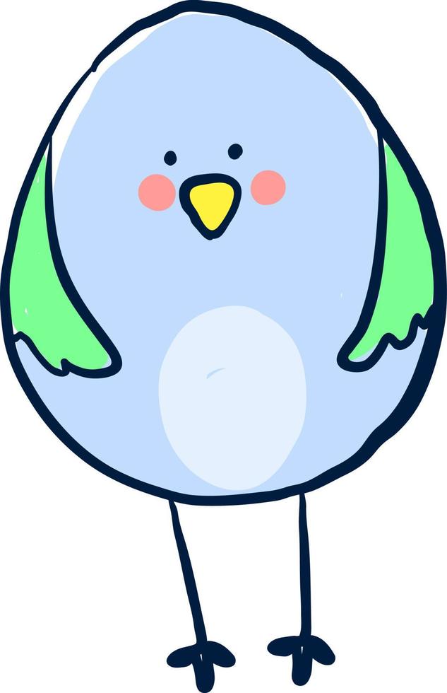 Blue bird, illustration, vector on white background.