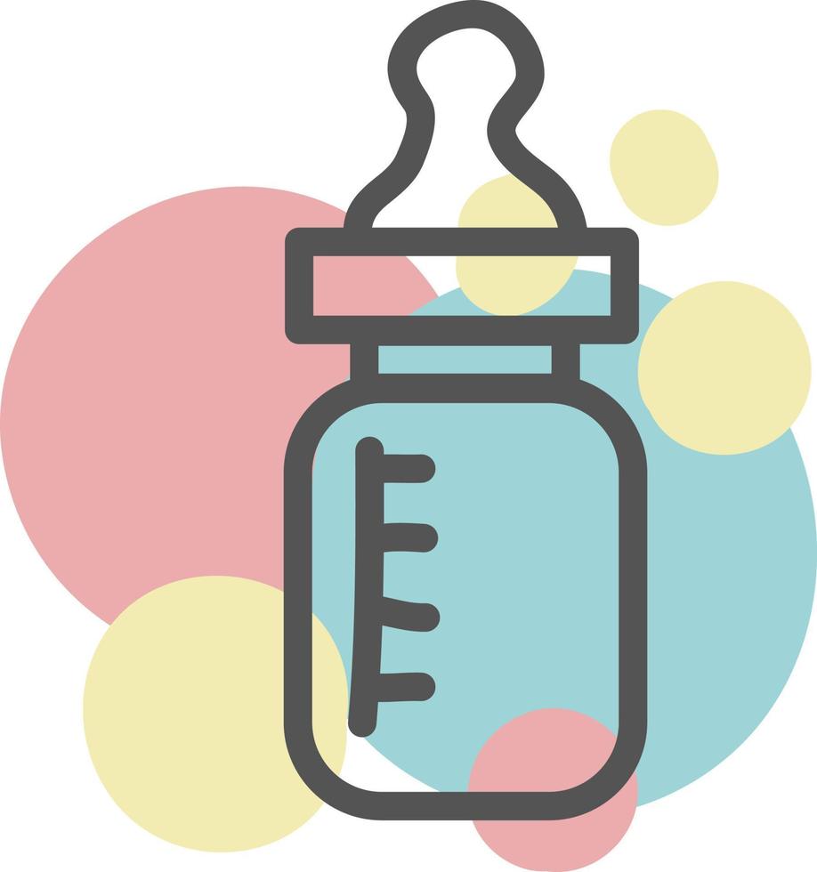 Baby bottle with milk, illustration, vector, on a white background. vector