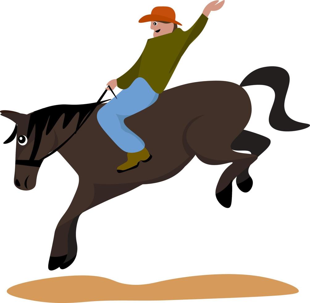 Rodeo, illustration, vector on white background.