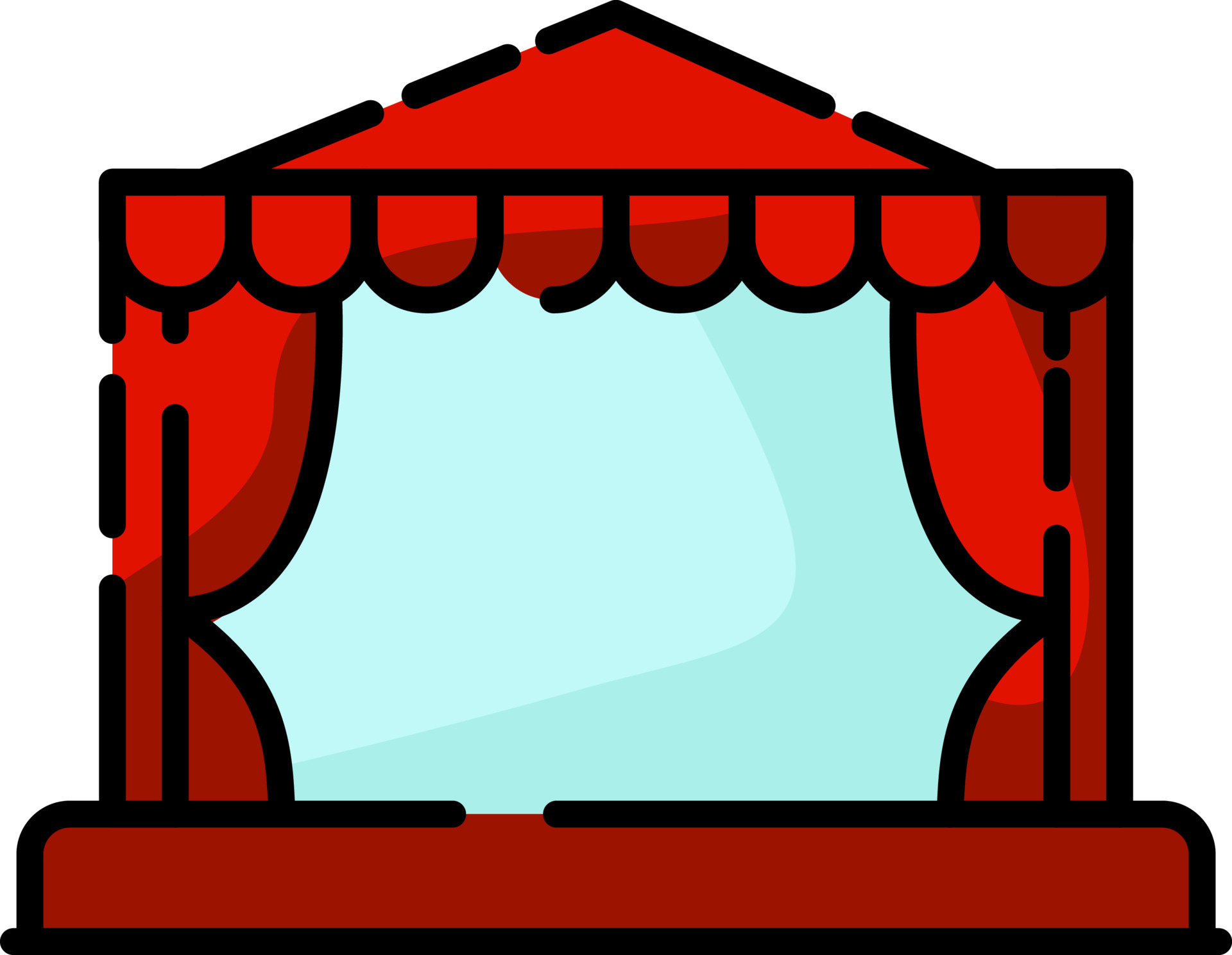 Amusment Park Theater Illustration Vector On A White Background amusment-park-theater-illustration-vector-on-a-white-background