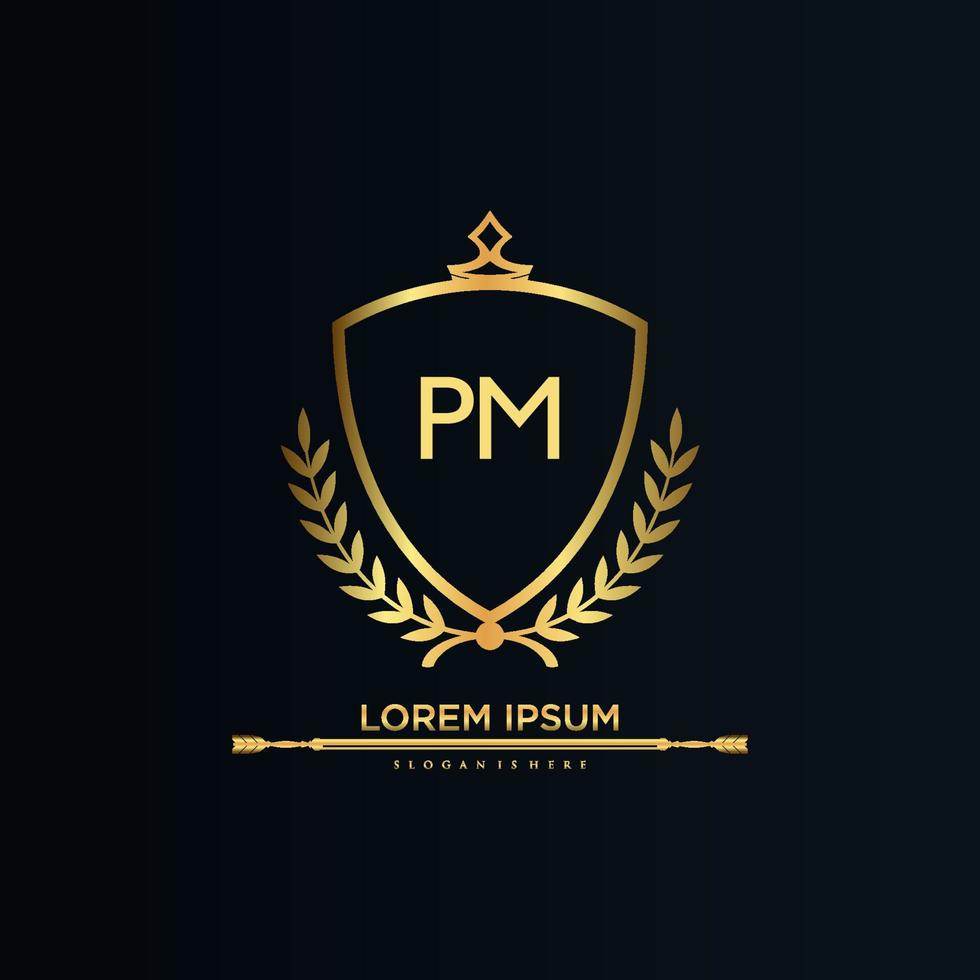 Initial letter pm creative elegant logo template Vector Image