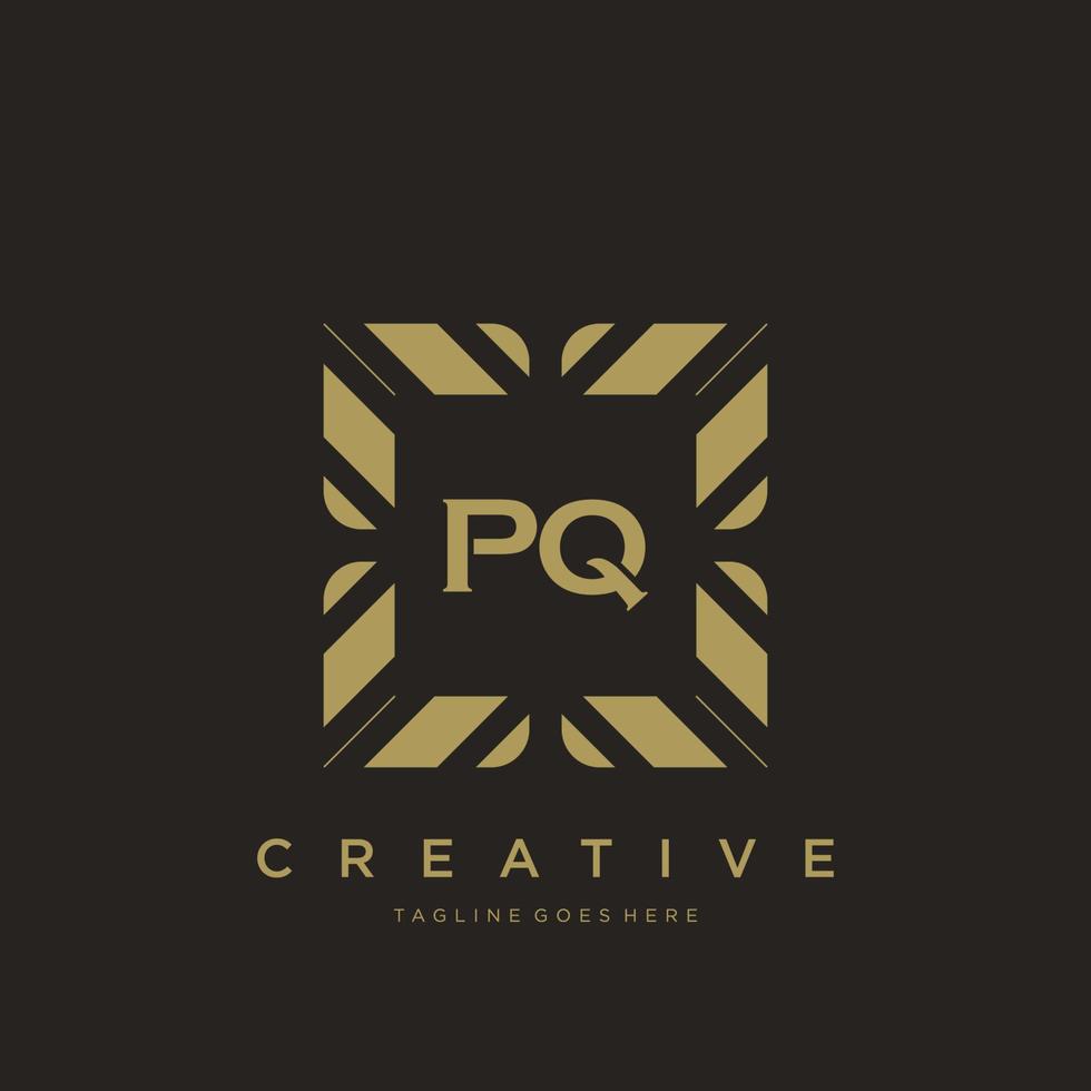 PQ initial letter luxury ornament monogram logo template vector