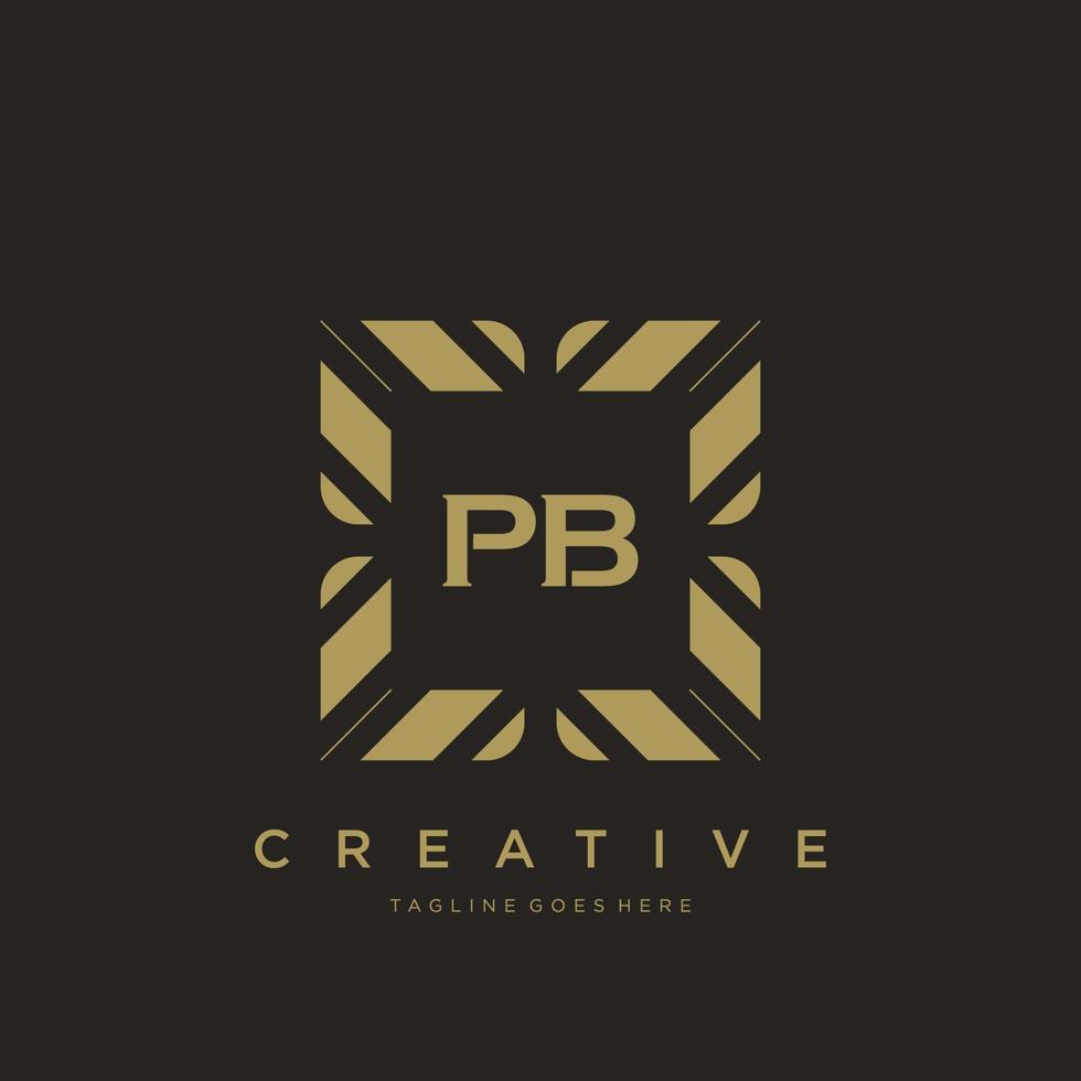 PB initial letter luxury ornament monogram logo template vector