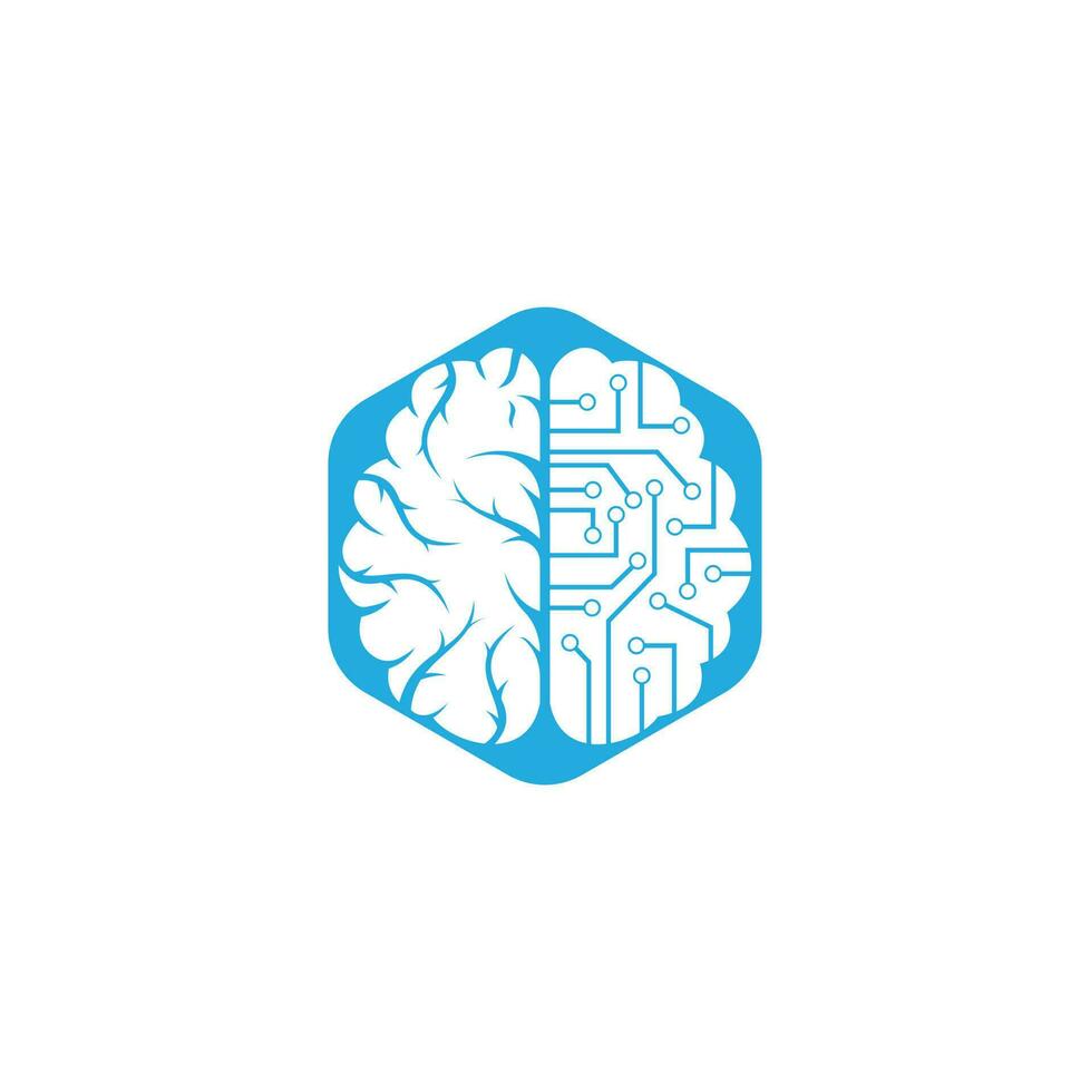 diseño del logotipo de conexión cerebral. plantilla de logotipo de cerebro digital. vector
