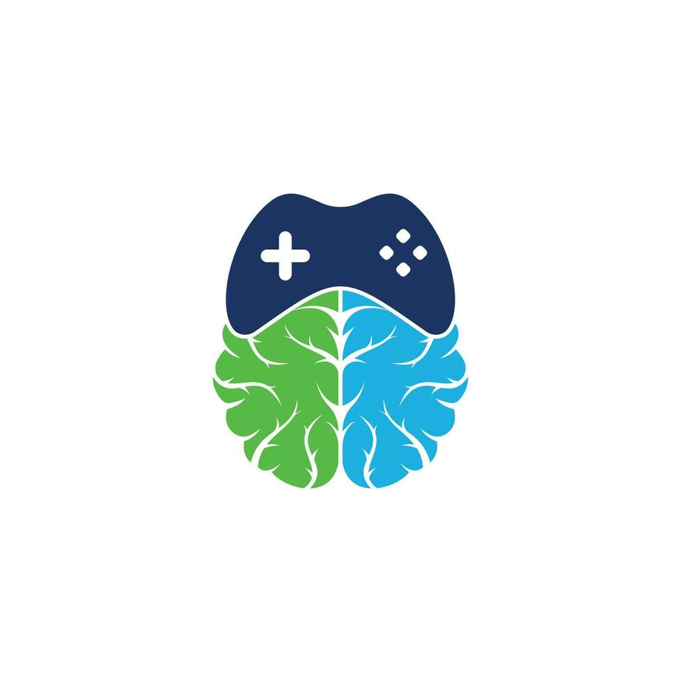 Brain game logo vector. Brain and game logo design vector