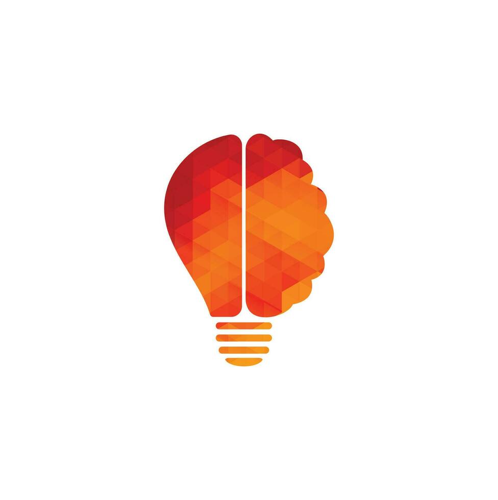 Brain bulb icon symbol design. creative idea logo designs template vector