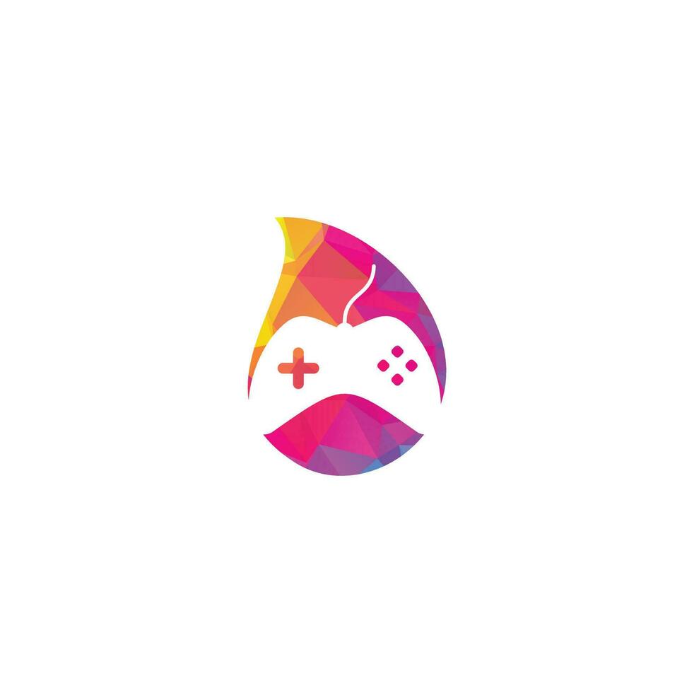 Game drop shape concept Logo Design Template. Stick Game Icon Logo. vector