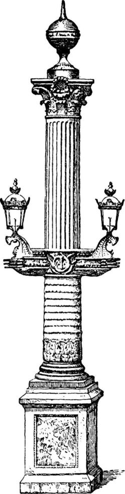 Light Post, vintage illustration. vector