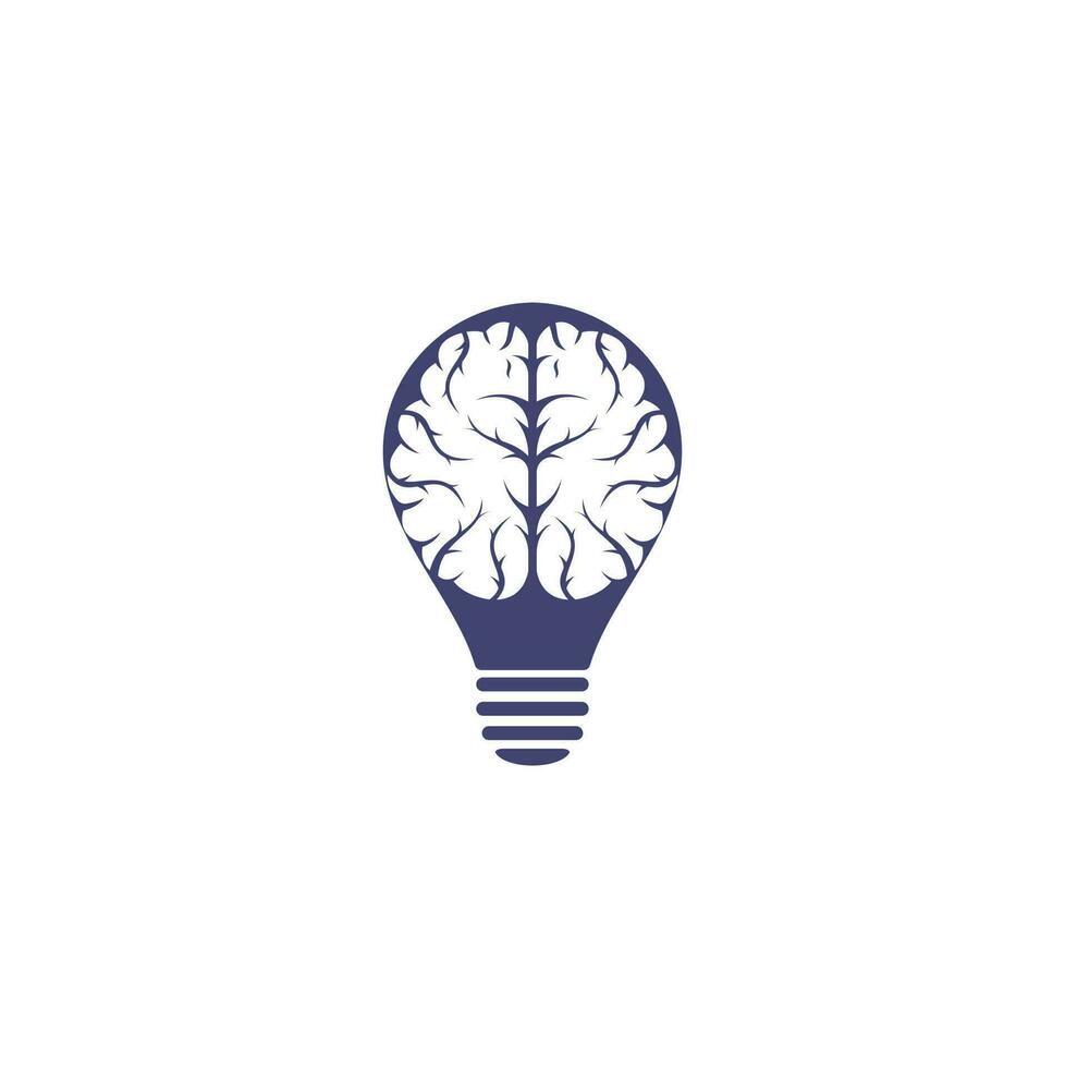 Brain bulb shape concept logo design. Brainstorm power thinking brain Logotype icon vector