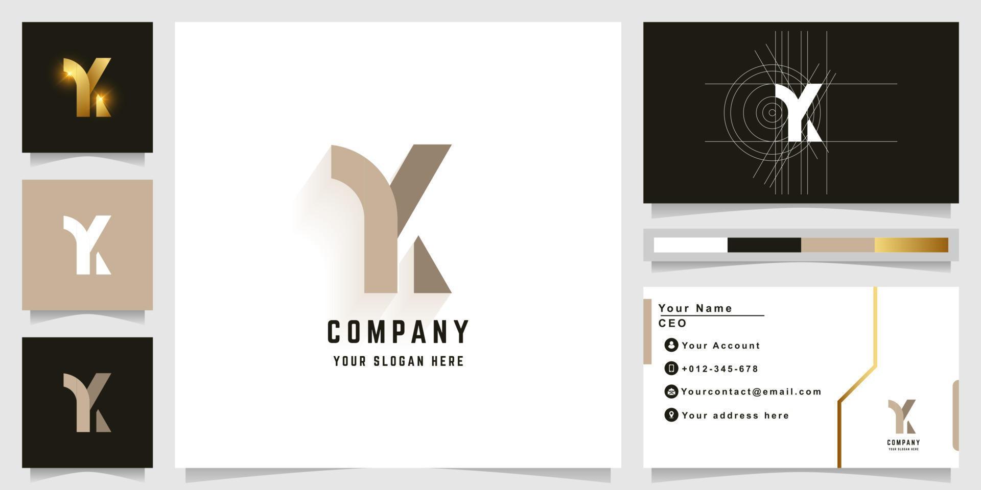 logotipo de monograma de letra k o yk con diseño de tarjeta de visita vector