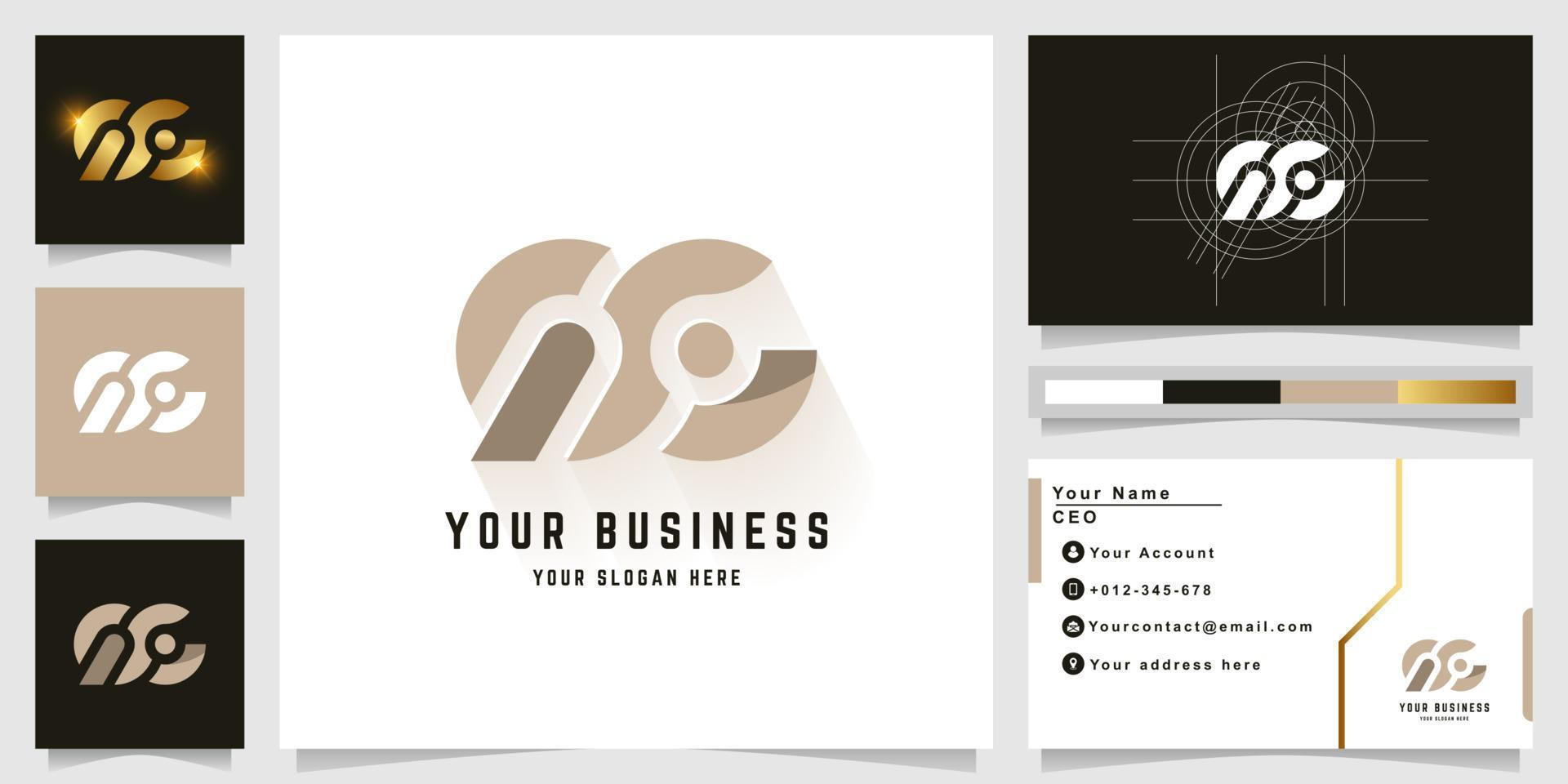 Letter Rc or Qc monogram logo with business card design vector
