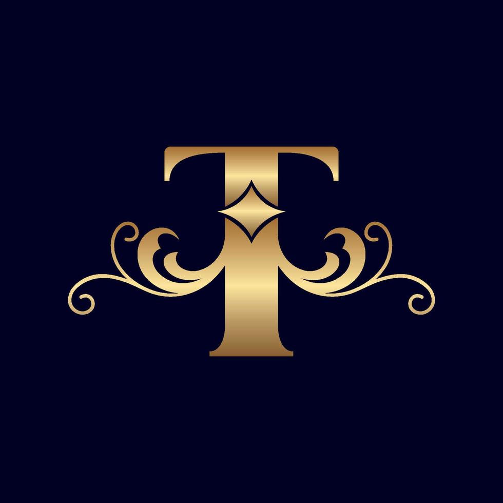 jewelry logo design T ORNATE vector