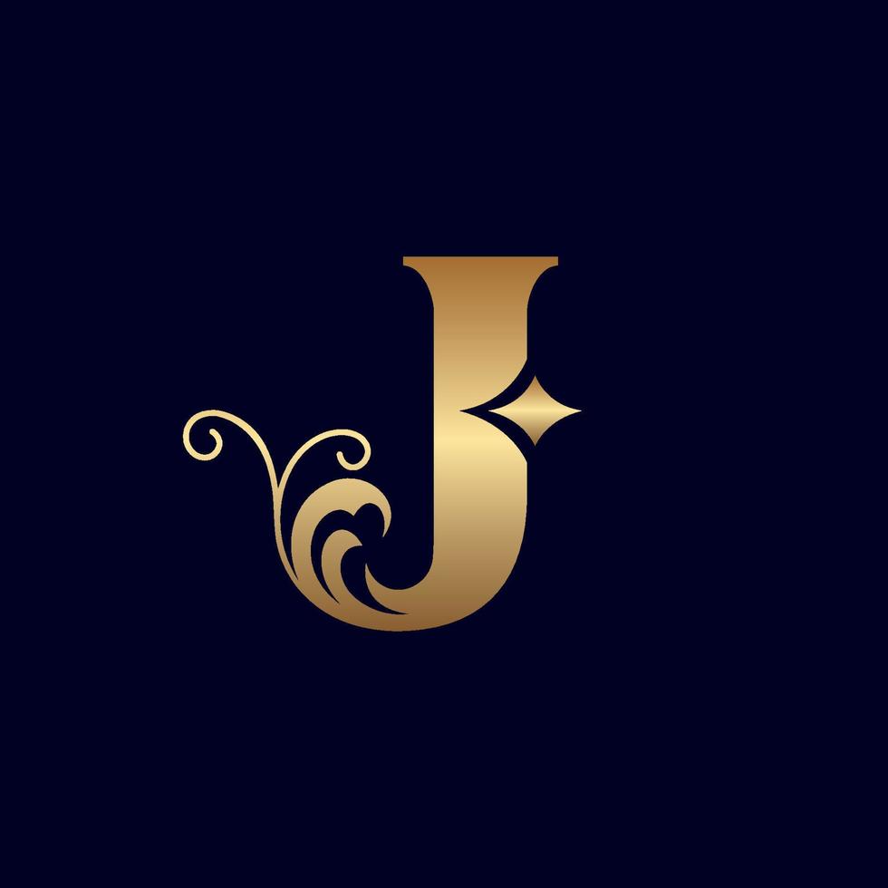 jewelry logo design J ORNATE vector