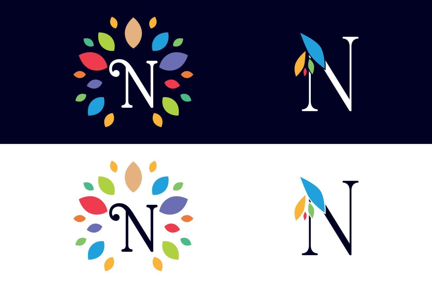 logo design letter N vector art