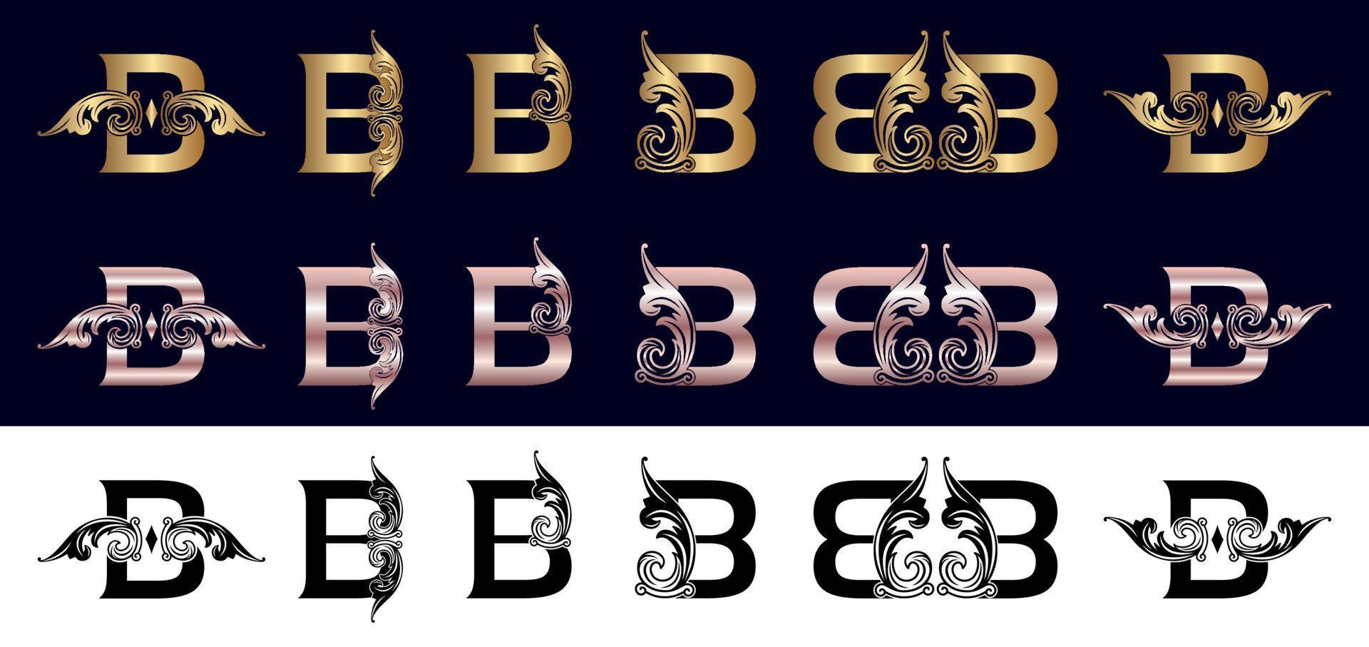 logotipo corporativo b dorado vector