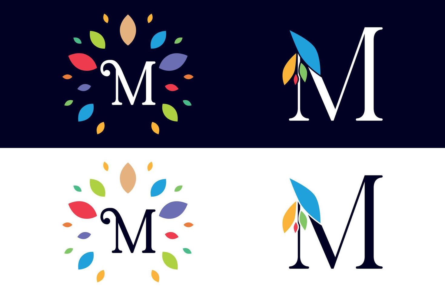 logo design letter M vector art