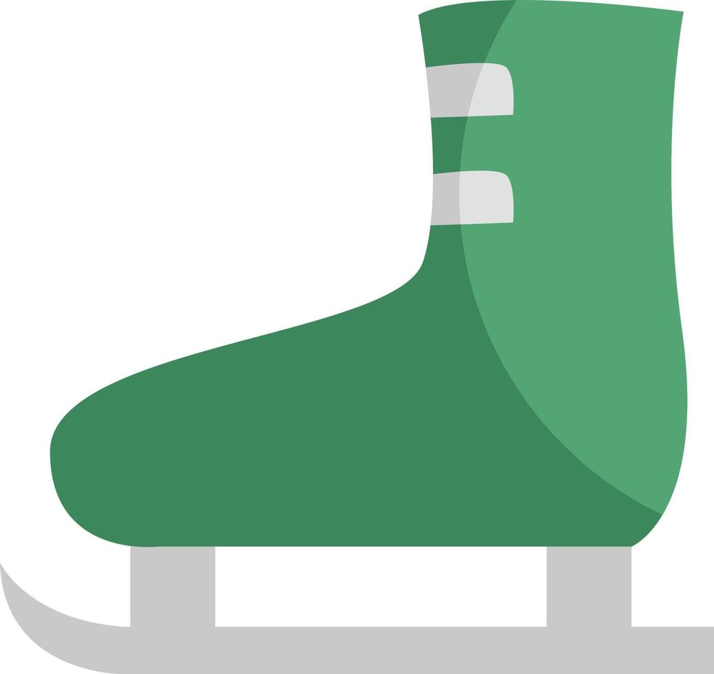 Green ice skates, illustration, on a white background. vector