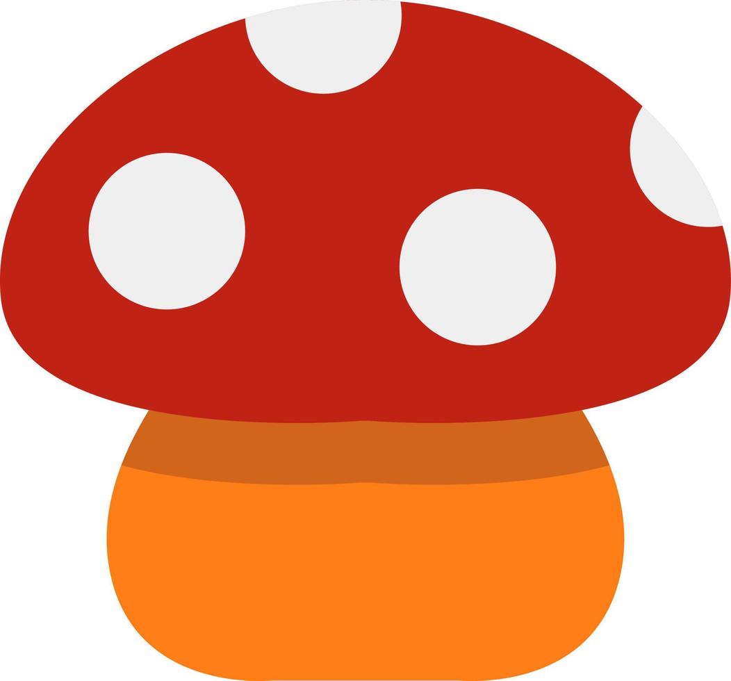 Red mushroom, illustration, vector on a white background.