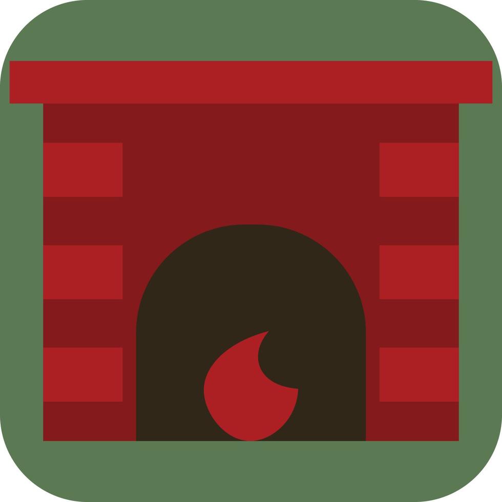 Red fireplace, illustration, vector on a white background.