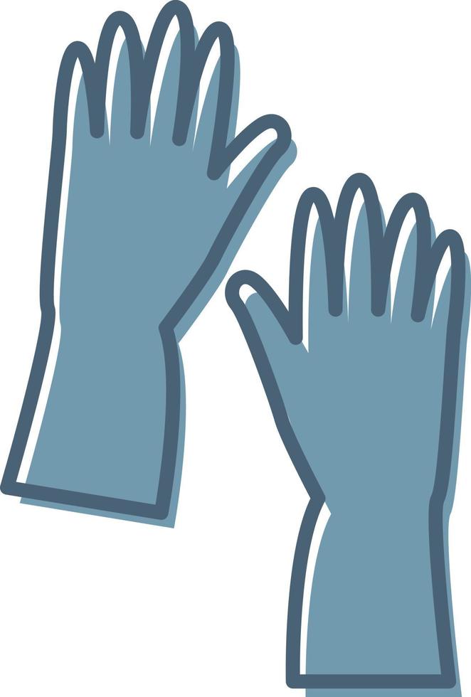 Limpieza de guantes de goma, ilustración, vector sobre fondo blanco.