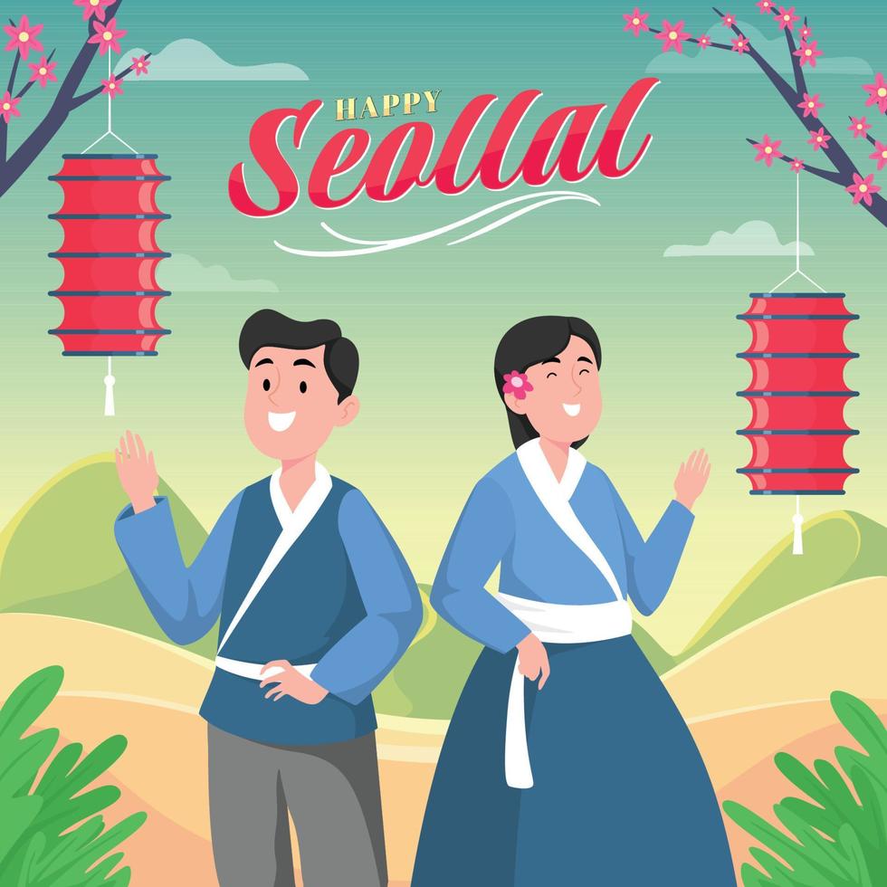 Happy Seollal Festivity 2023 Design Concept vector