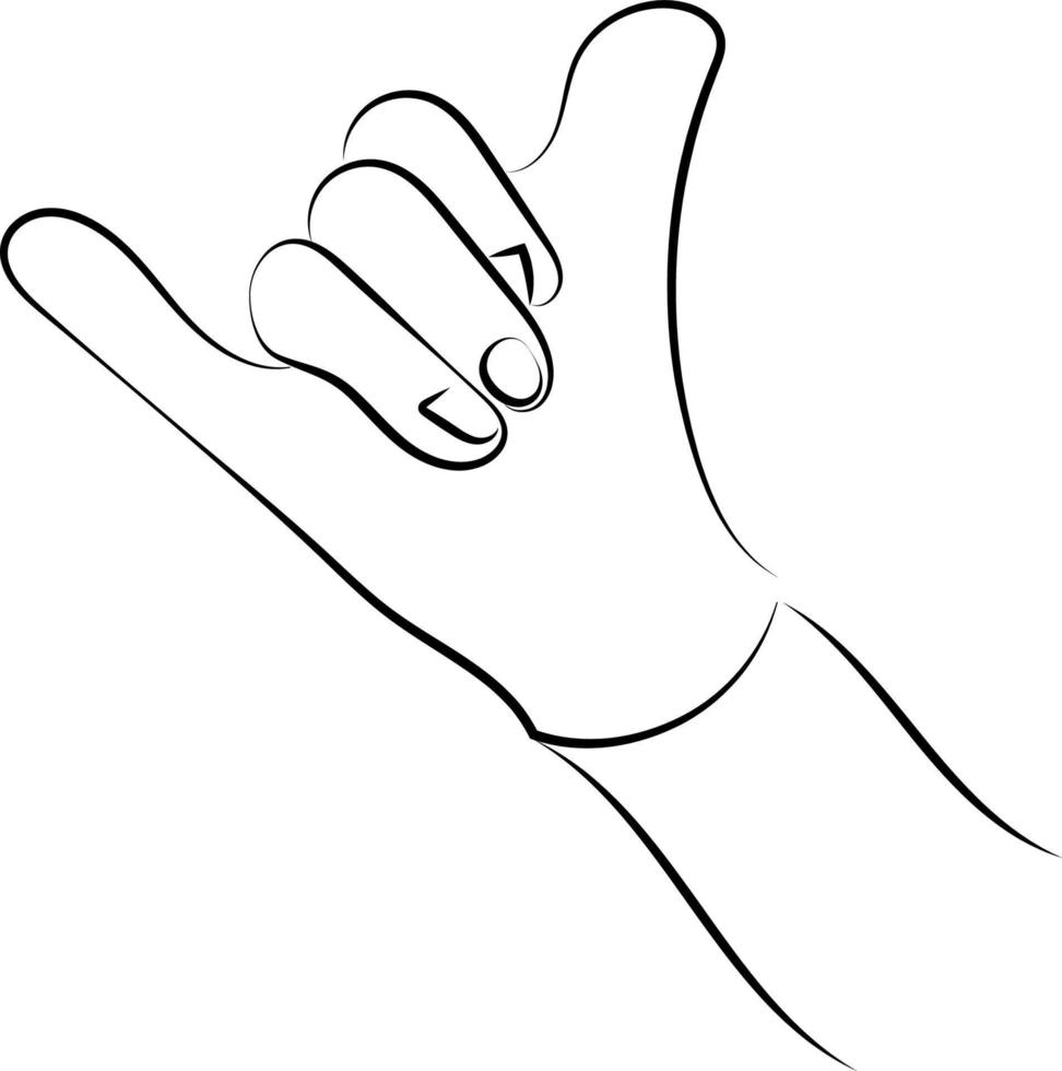 Hand showing ok sign, illustration, vector on white background.
