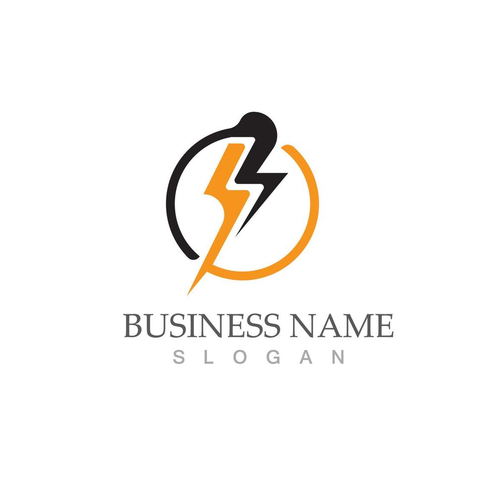 flash thunderbolt logo template vector