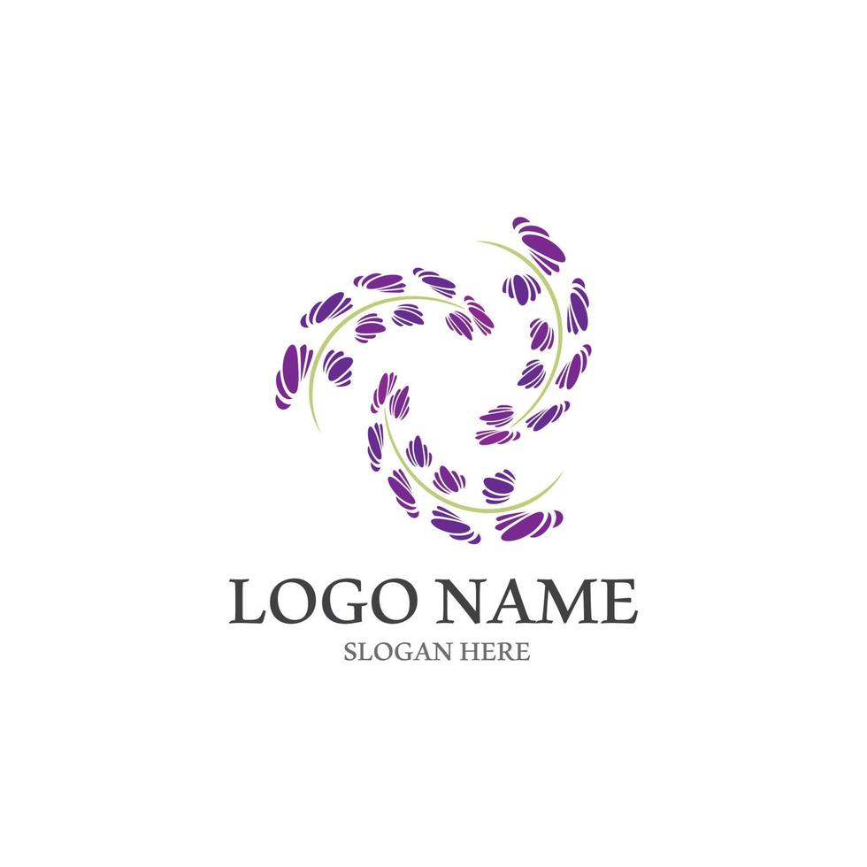 Fresh Lavender flower logo vector