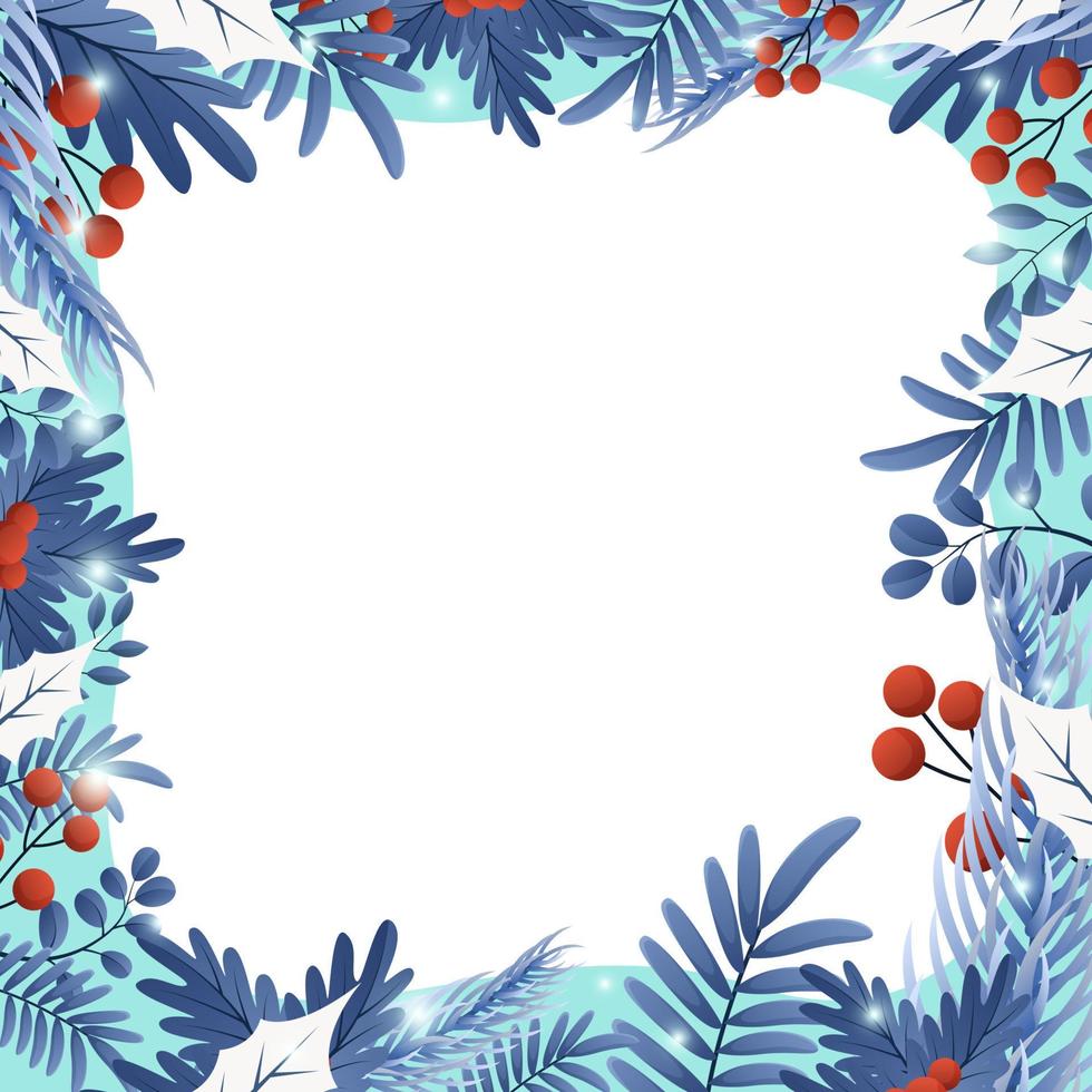 Winter Floral Border Background vector