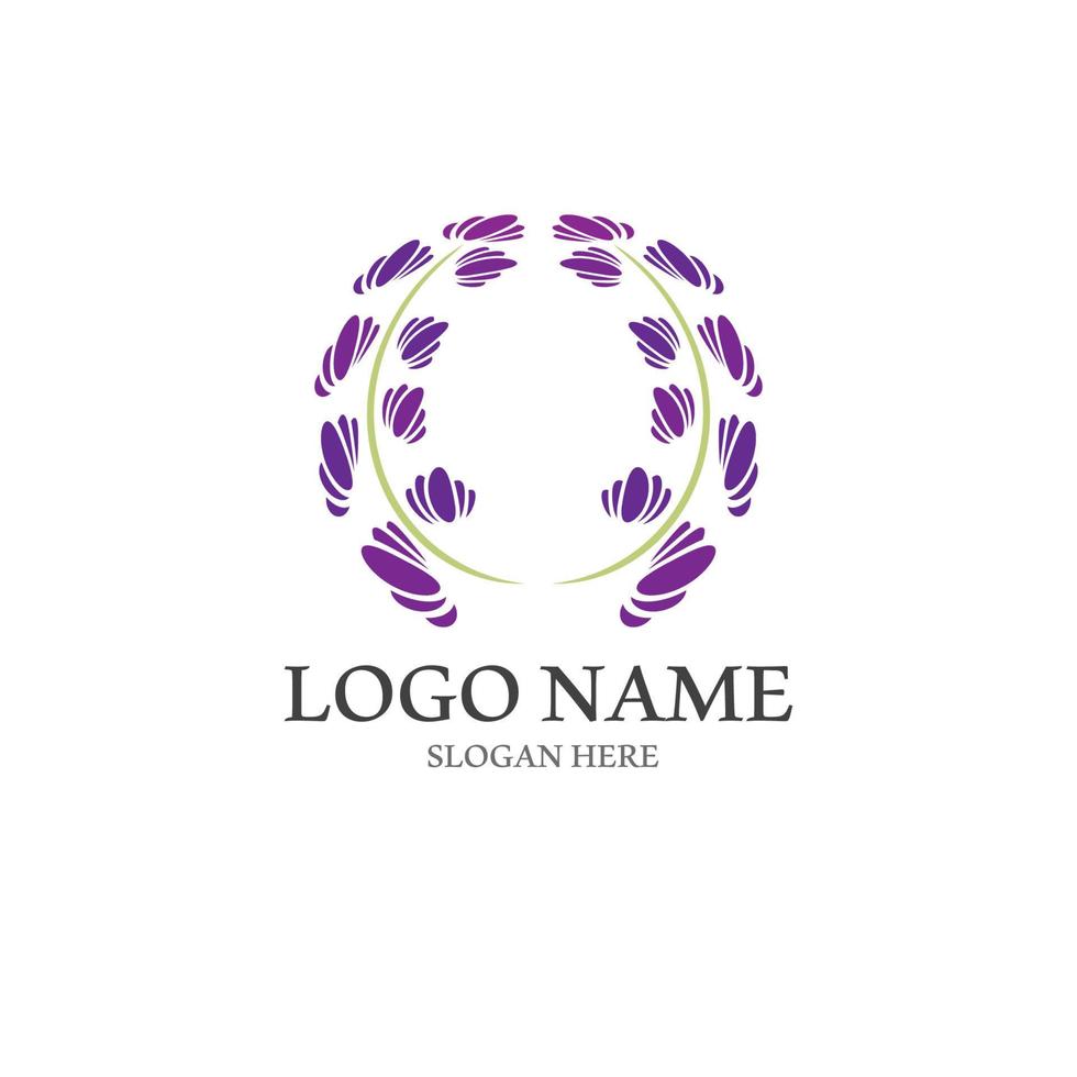 Fresh Lavender flower logo vector