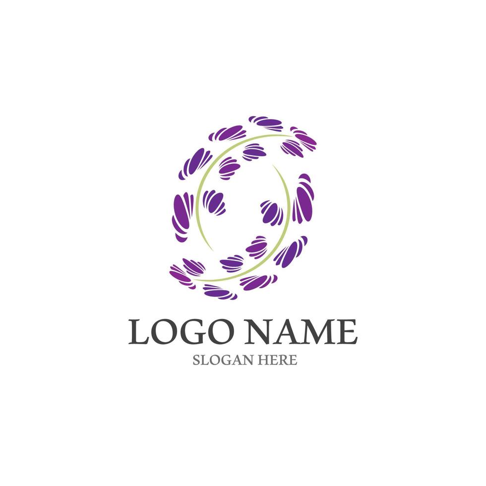 Fresh Lavender flower logo vector