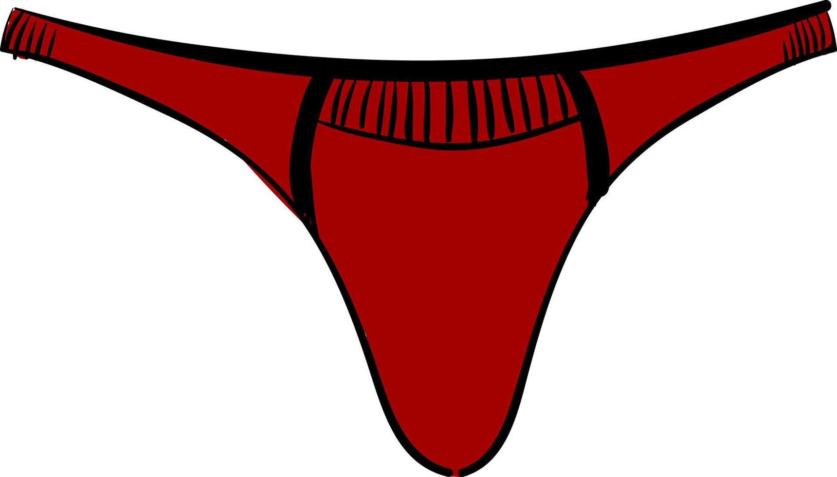 Red thong, illustration, vector on white background.