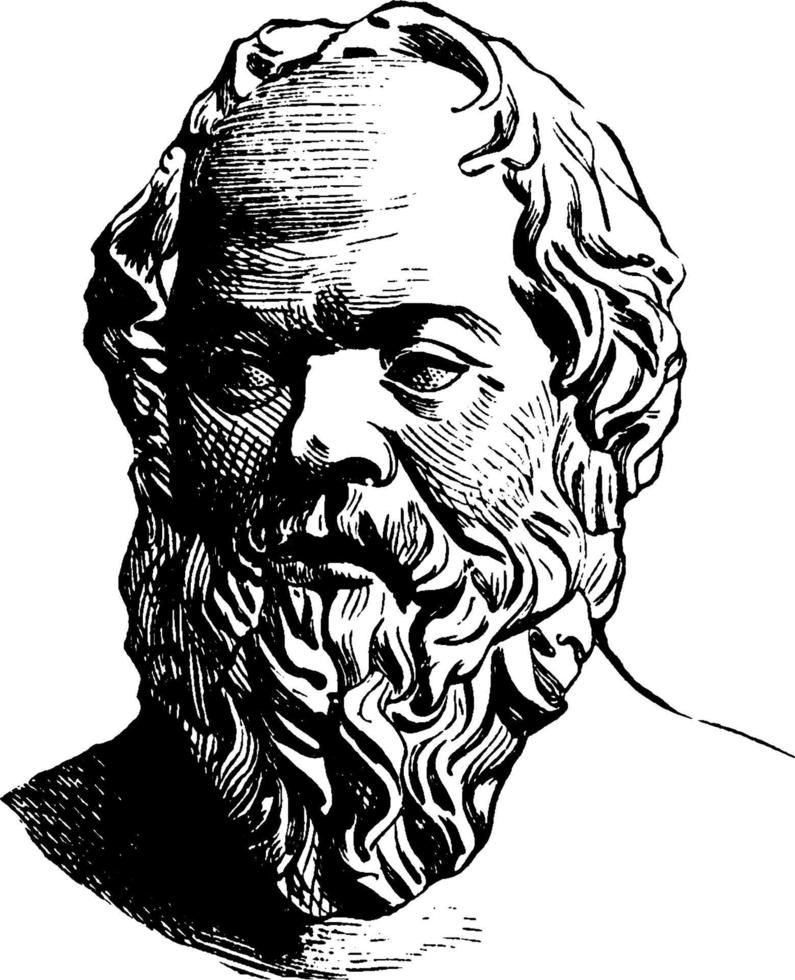 Socrates, vintage illustration vector