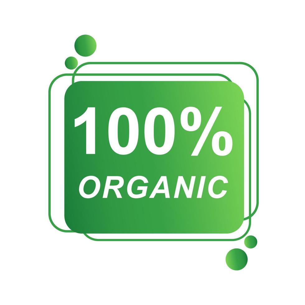 cien por ciento 100 etiqueta orgánica o pegatina sobre fondo blanco. ilustración vectorial eps 10. vector