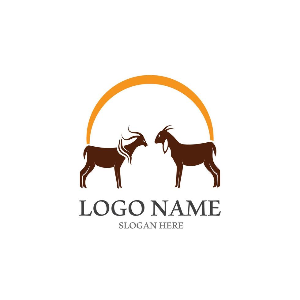 Goat logo template vector icon