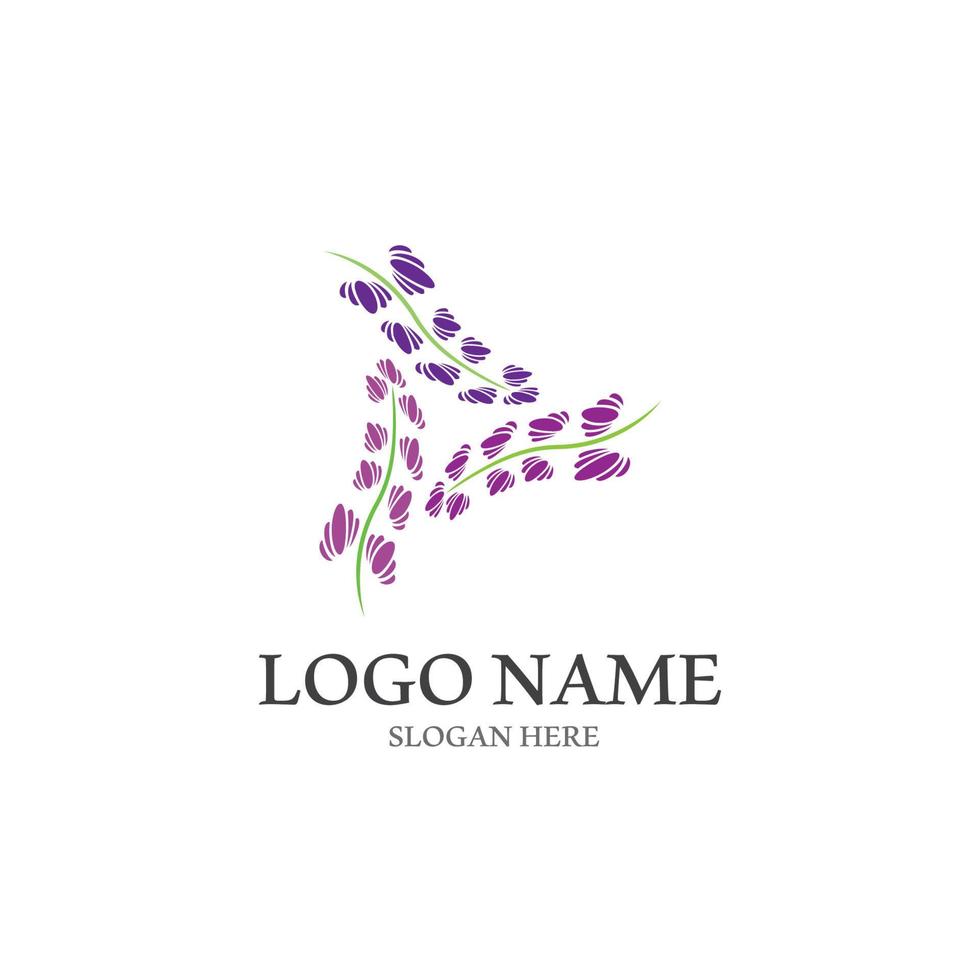 Fresh Lavender flower logo vector