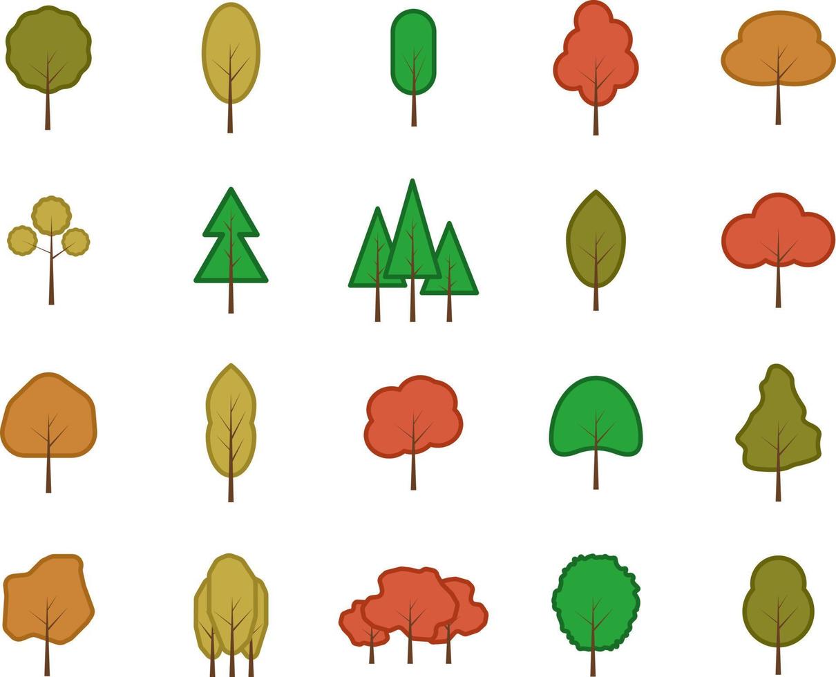 Types off trees, illustration, on a white background. vector