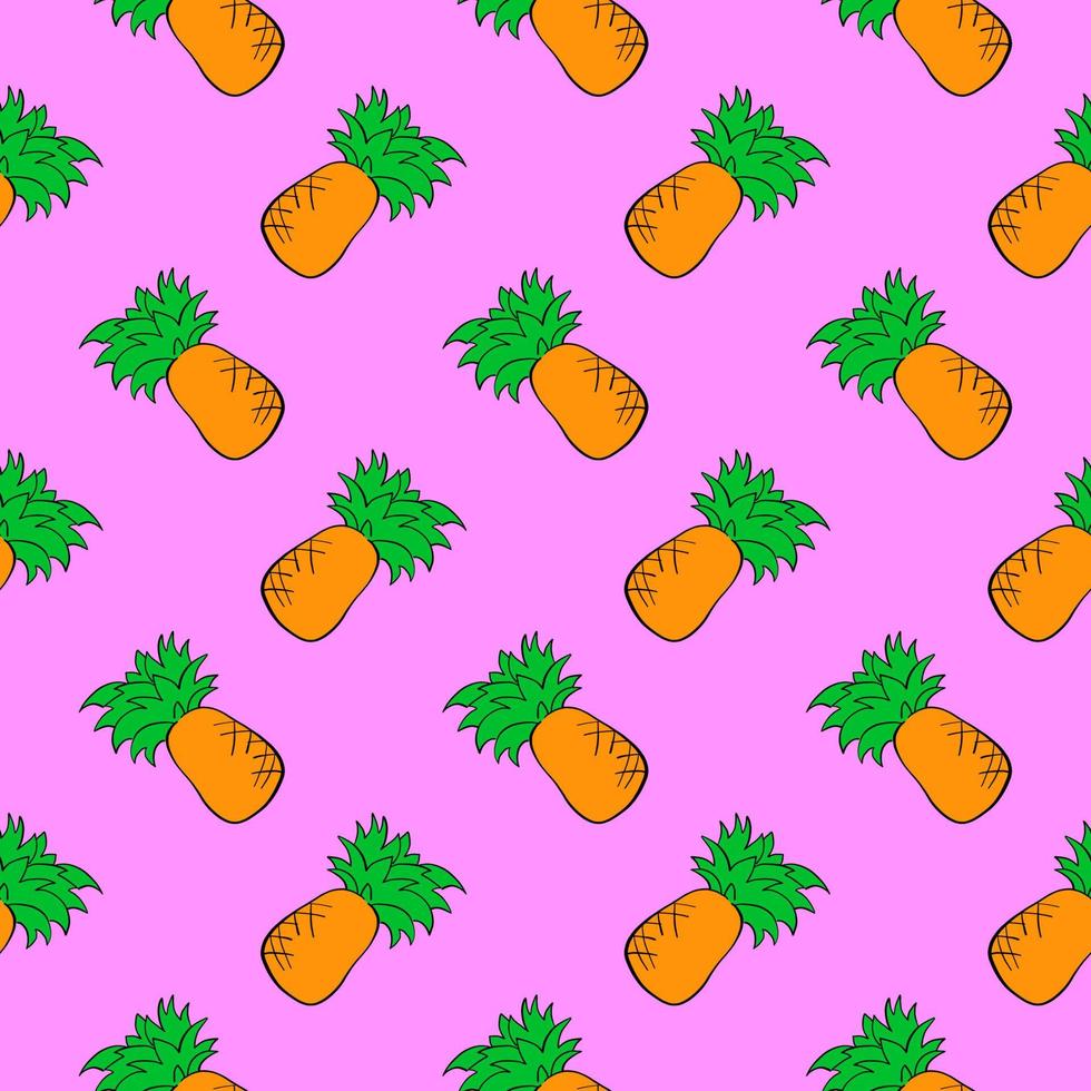 Little pineapples, seamless pattern on violet background. vector
