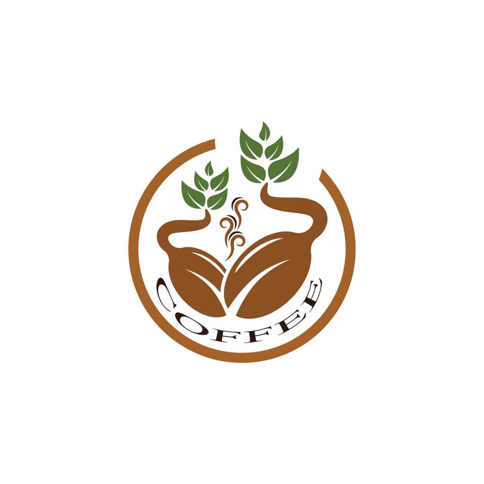 Ilustración de vector de icono de grano de café