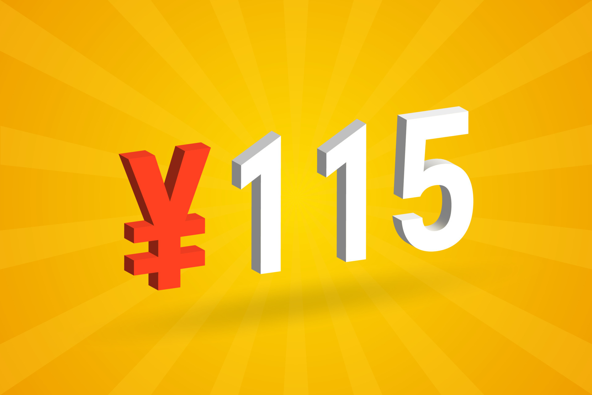 115 Yuan Chinese Currency Vector Text Symbol 115 Yen Japanese Currency 