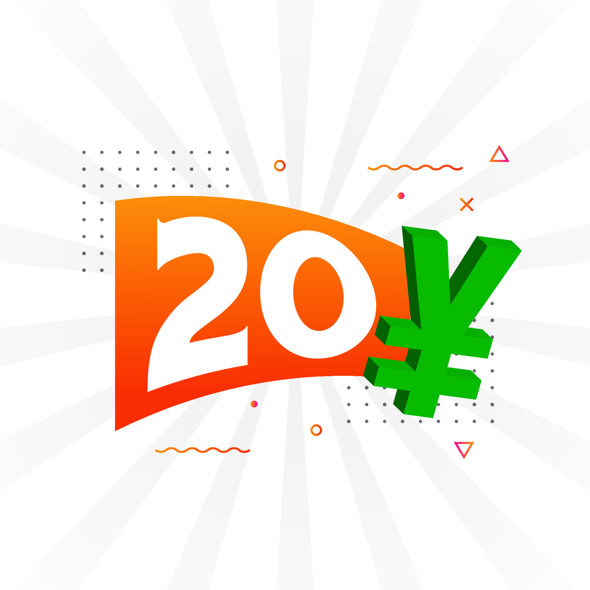 20-yuan-chinese-currency-vector-text-symbol-20-yen-japanese-currency