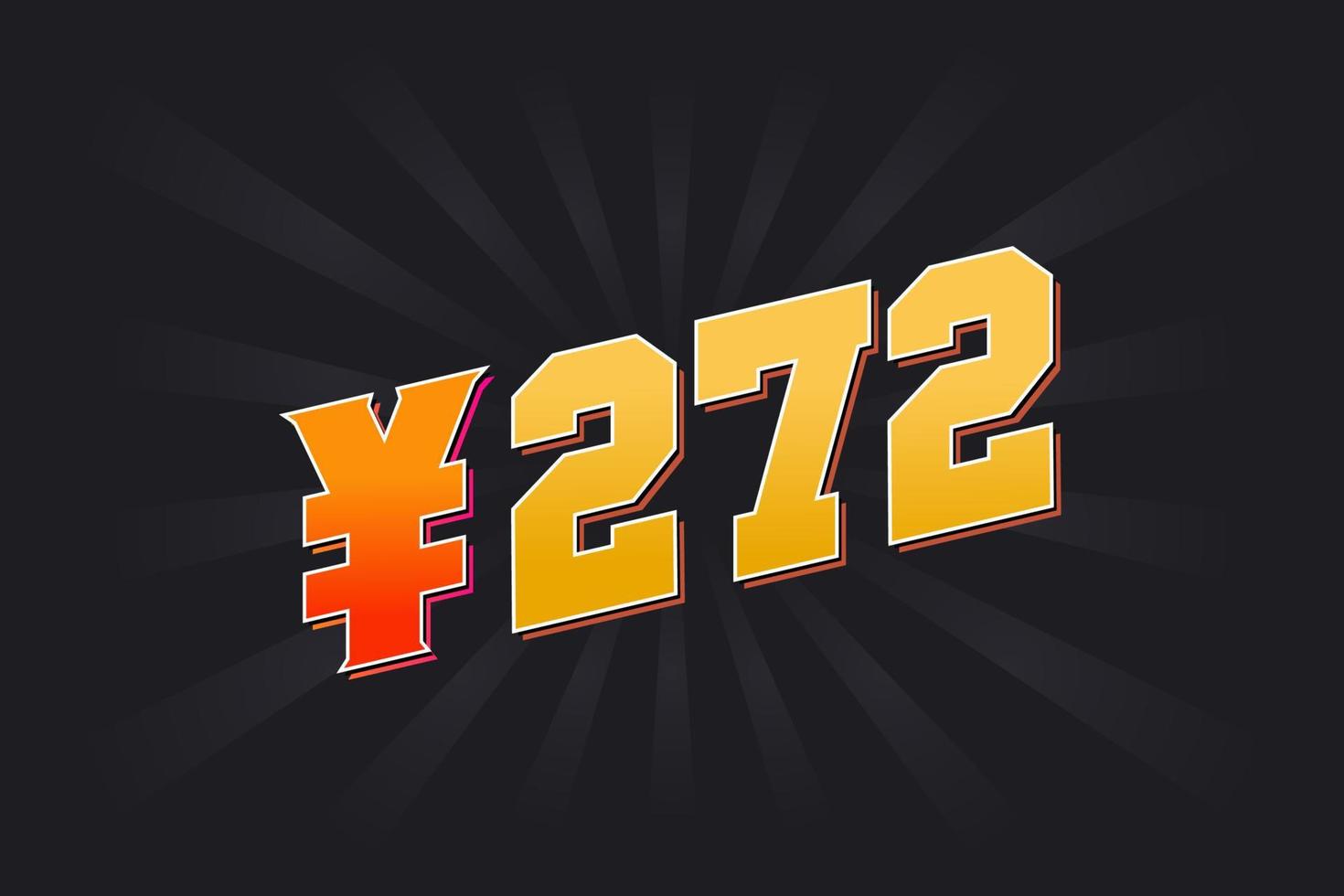 272 Yuan Chinese currency vector text symbol. 272 Yen Japanese currency Money stock vector