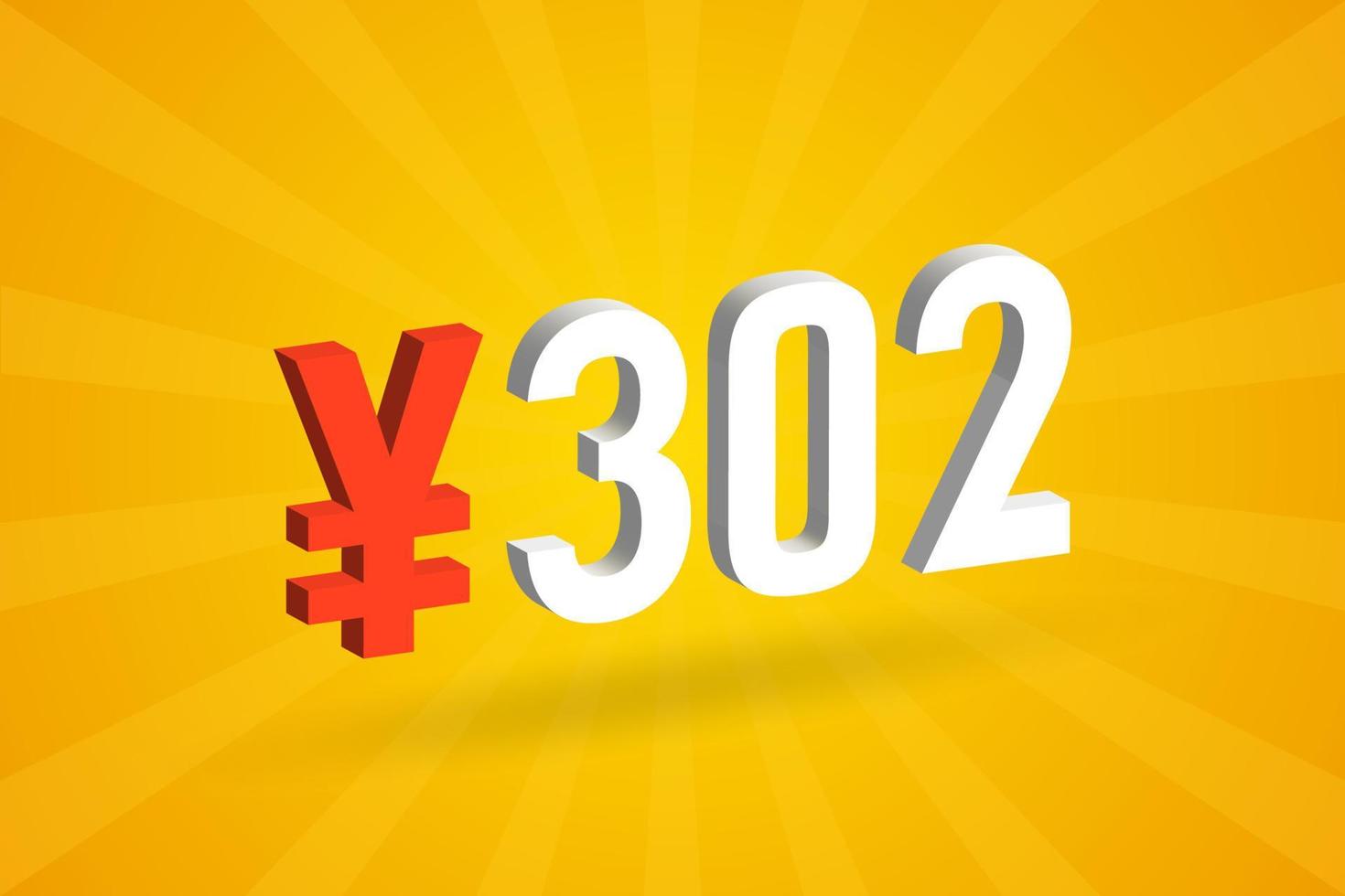 302 Yuan Chinese currency vector text symbol. 302 Yen Japanese currency ...