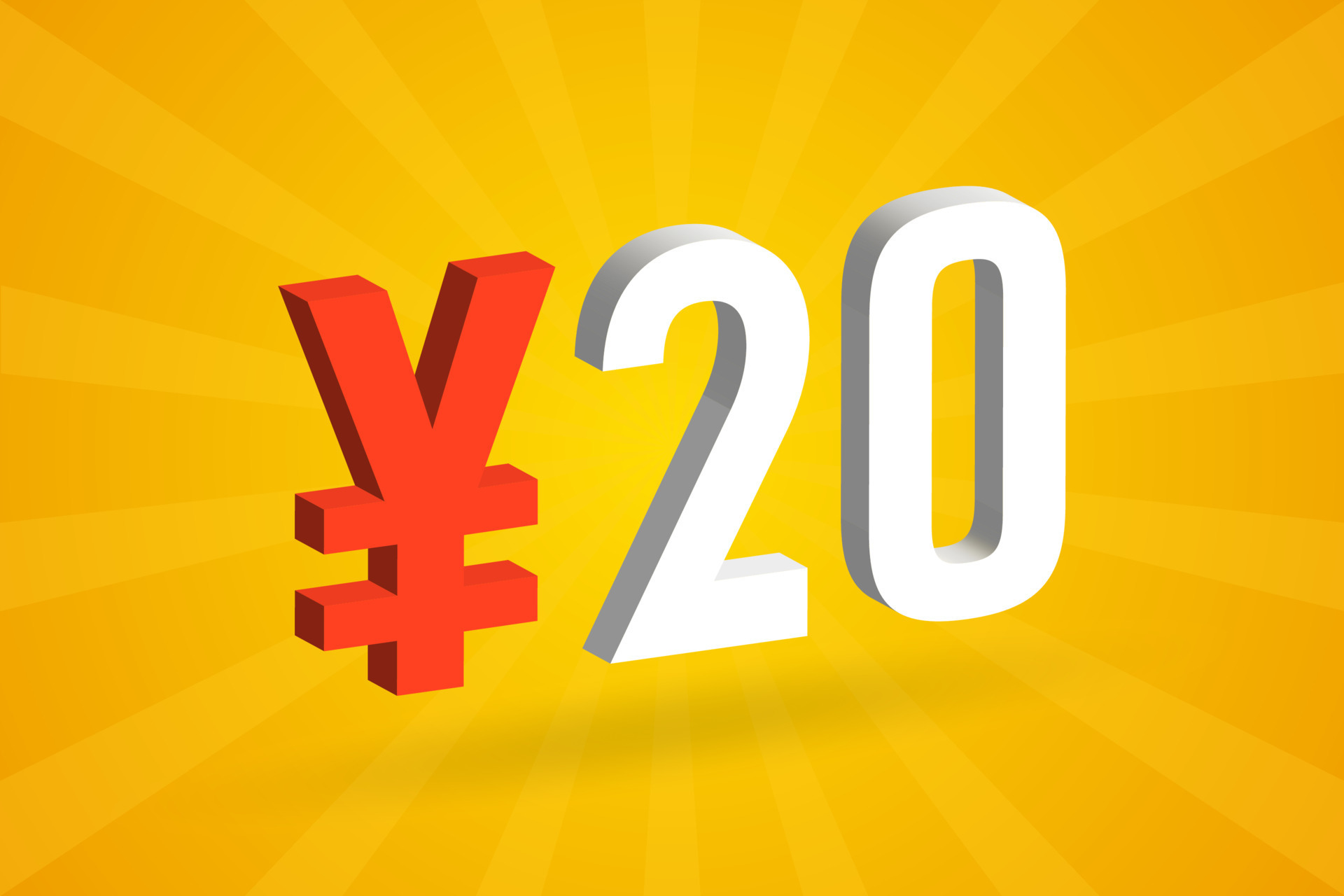 20-yuan-chinese-currency-vector-text-symbol-20-yen-japanese-currency