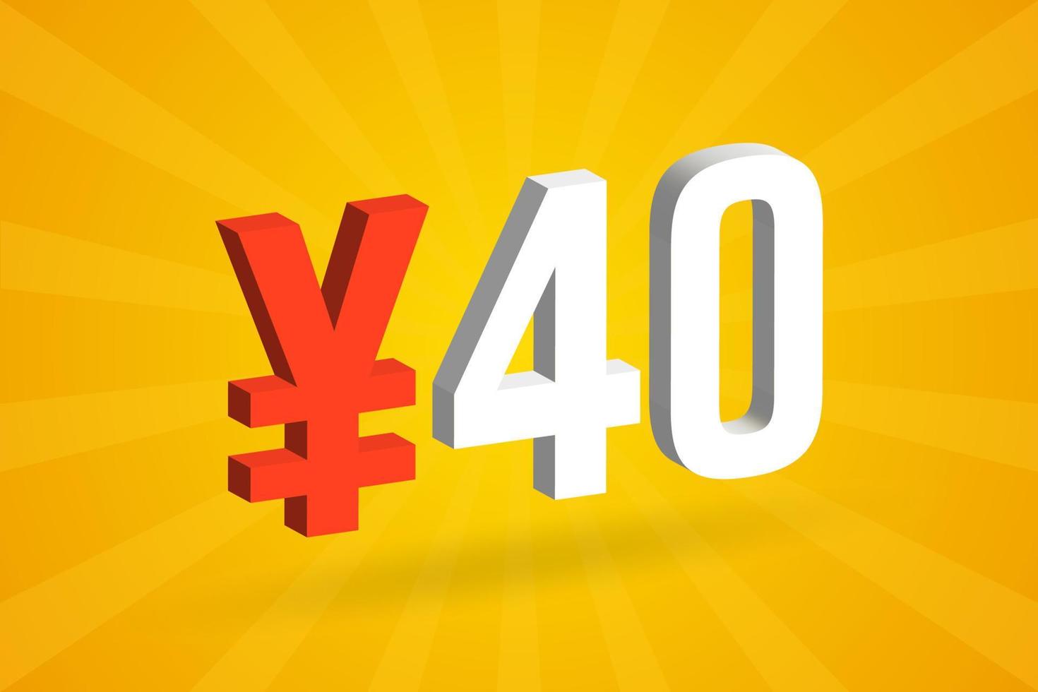 40-yuan-chinese-currency-vector-text-symbol-40-yen-japanese-currency