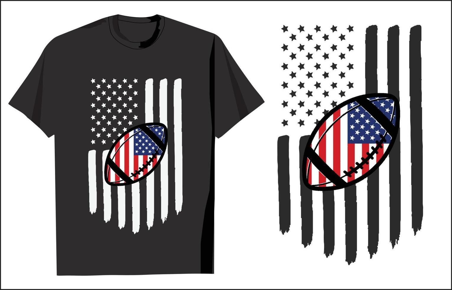 American Football T Shirt With USA Flag vector