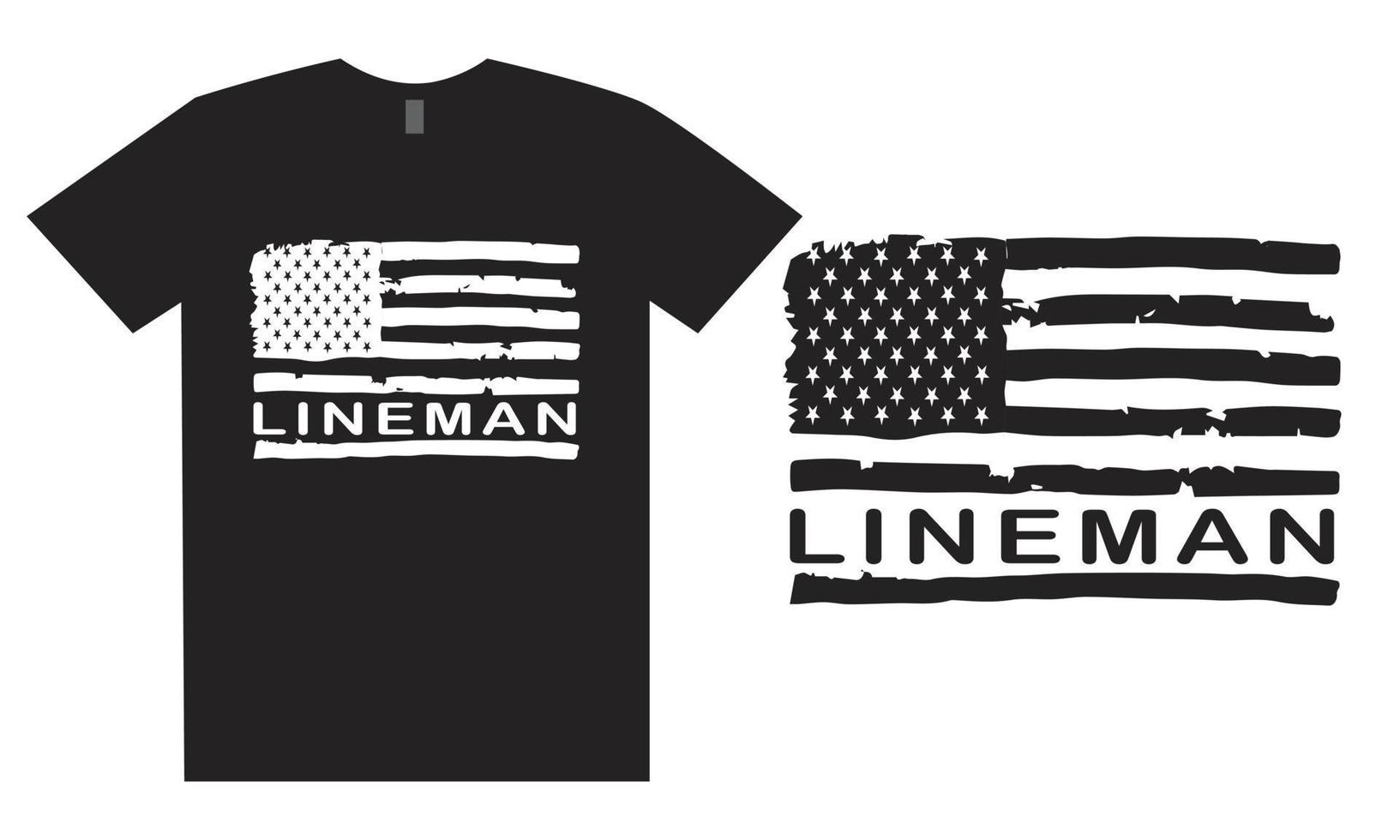 Lineman Flag T Shirt Design vector