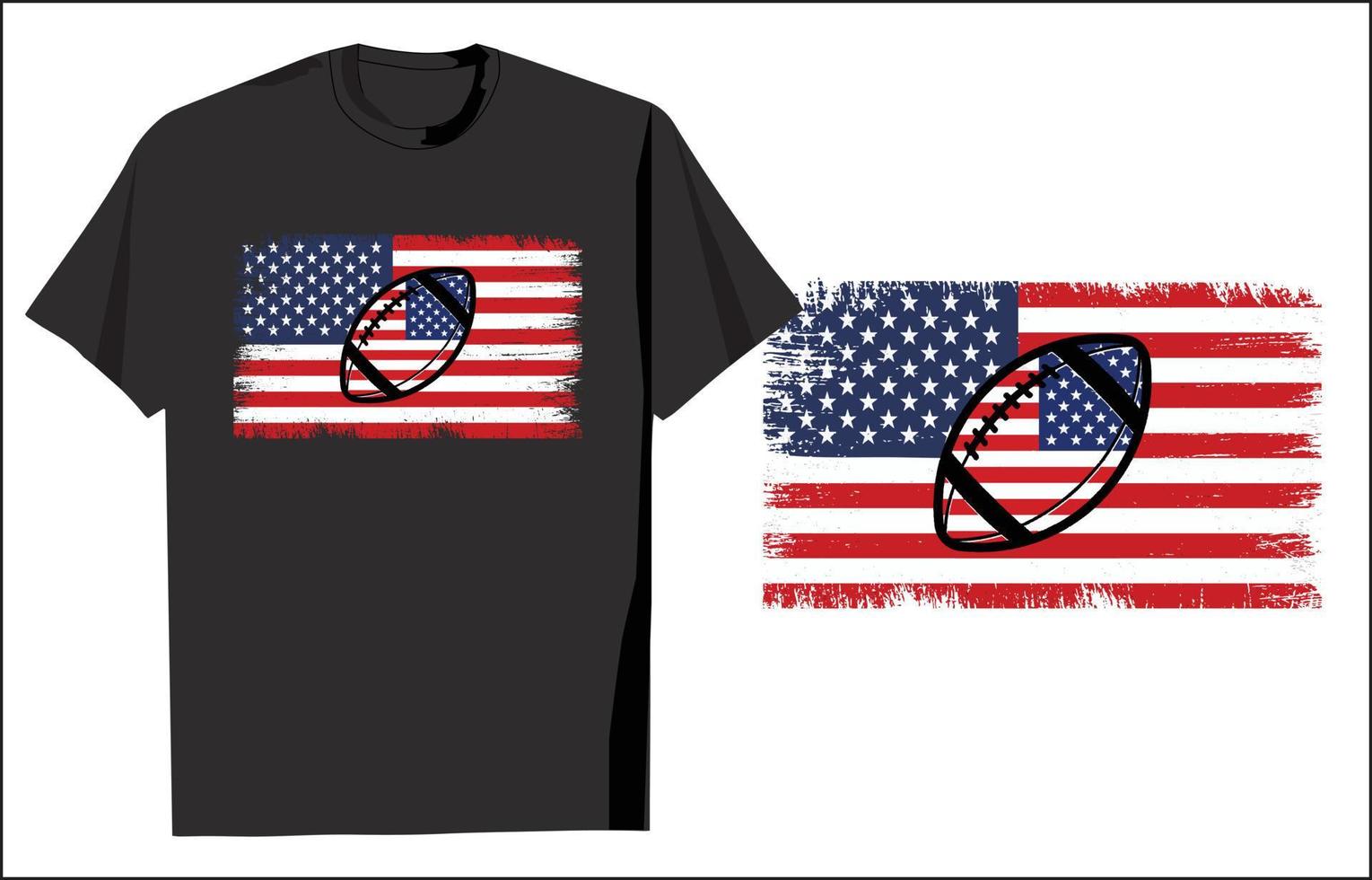 diseño de camiseta de bandera de fútbol americano vector