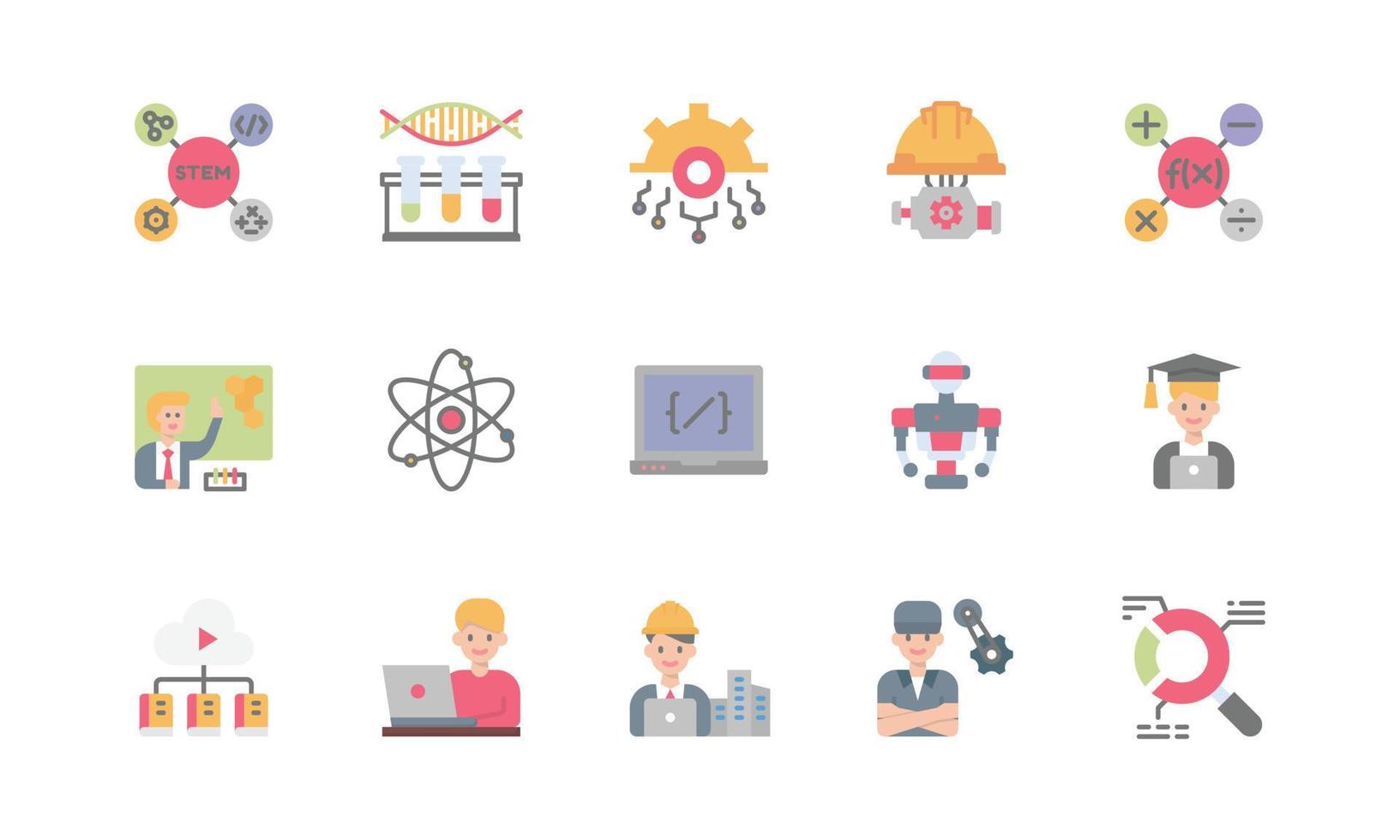 Stem Education Icon Vector Illustration, Education, Science, Technology, Engineering, Mathematics